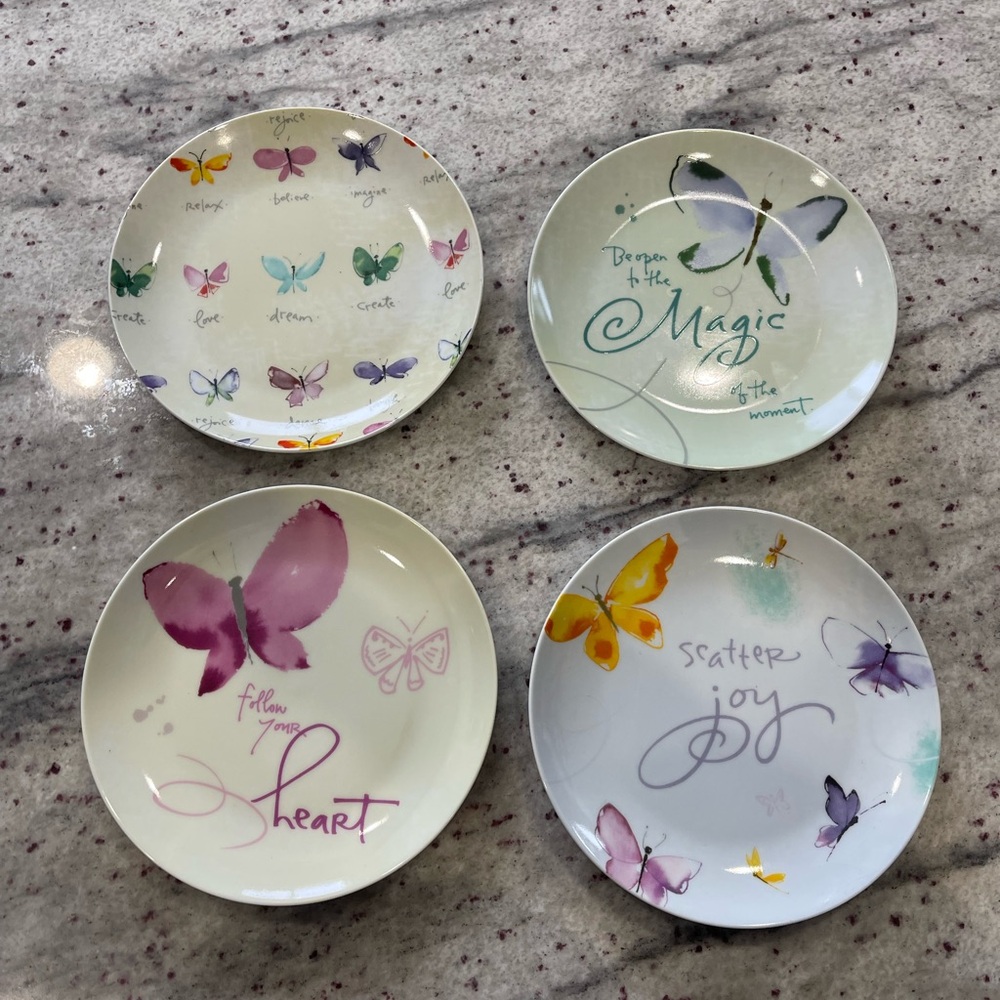 Butterfly Design Porcelain Plate Set